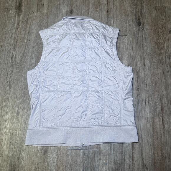 Patagonia Women’s Quilted Vest XL Beige Full Zip Fleece Lined Light Insulated - Picture 3 of 8